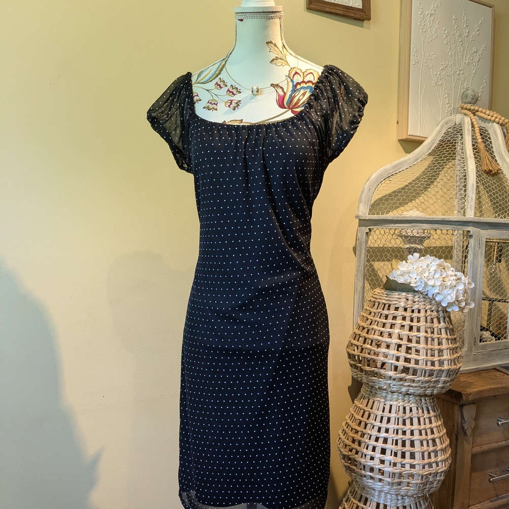 Scarlett Black and White Polka Dot Midi Dress.